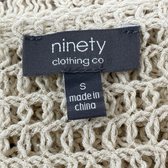 Ninety Clothing Co Knit Button-Front Short-Sleeve Cardigan Top Beige Size S - Picture 5 of 7